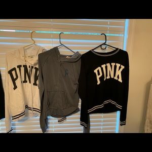 3 PINK sweatshirts